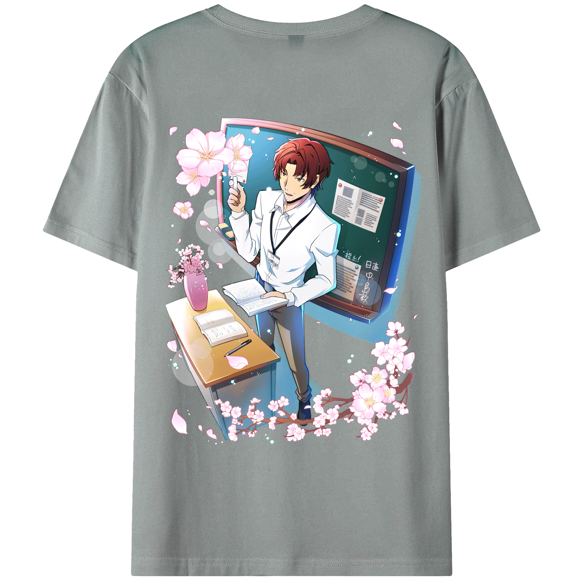 （画像用） 文豪ストレイドッグス Bungo Stray Dogs 綿100％ メンズ半袖Tシャツ（バックプリント） 通気性